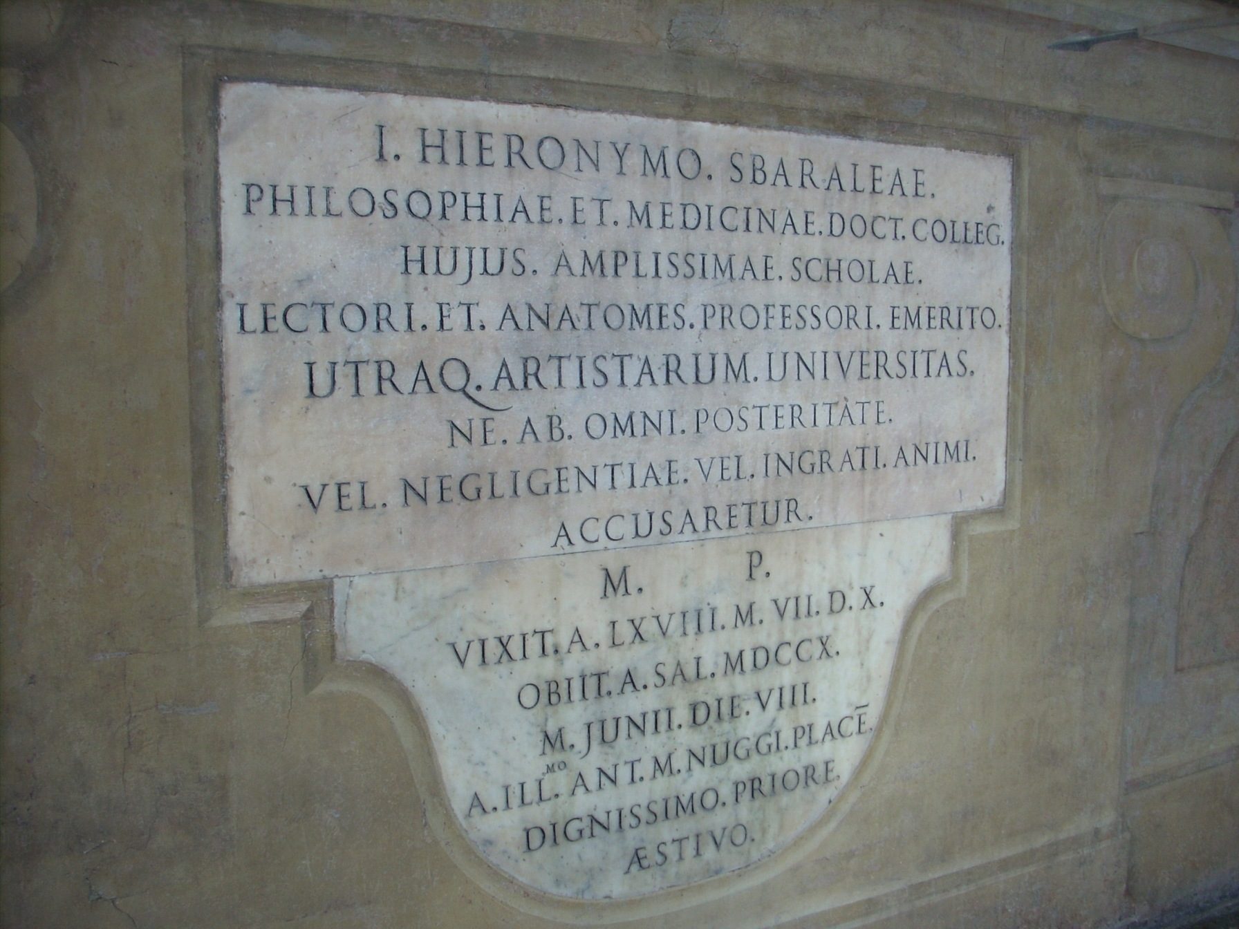 Giovanni Girolamo Sbaraglia's memorial, Archiginnasio, Bologna - 03.JPG